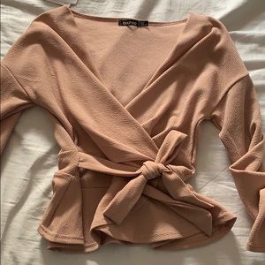 Boohoo Taupe blouse